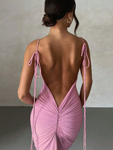 Ruched Bust Open Back Cami Dress